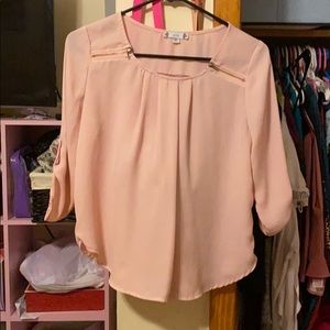 Light pink zipper blouse
